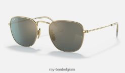 openhartig titaan gepolijst goud/blauw XX46DZ557 Heren Ray-Ban zonnebril
