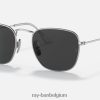 openhartig titaan gepolijst zilver/zwart XX46DZ555 Heren Ray-Ban zonnebril