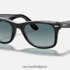 originele wayfarer bicolor gepolijst zwart op transparant/blauw XX46DZ1052 Heren Ray-Ban zonnebril