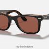 originele wayfarer-collectie gepolijst grijs op havana/paars XX46DZ566 Heren Ray-Ban zonnebril
