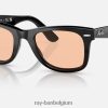 originele wayfarer gewassen lenzen gepolijst zwart/roze XX46DZ401 Heren Ray-Ban zonnebril