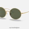 ovaal 1970 gepolijst goud/groen XX46DZ868 Heren Ray-Ban zonnebril