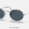ovaal gepolijst zilver/blauw XX46DZ951 Heren Ray-Ban zonnebril