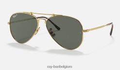 piloten titaan mat goud/groen XX46DZ876 Heren Ray-Ban zonnebril