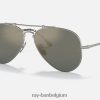 piloten titaan mat zilver/blauw XX46DZ877 Heren Ray-Ban zonnebril