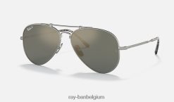 piloten titaan mat zilver/blauw XX46DZ877 Heren Ray-Ban zonnebril