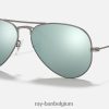 pilotenflitslenzen mat gunmetal/zilver XX46DZ347 Heren Ray-Ban zonnebril