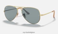 pilotenmetaal ii gepolijst goud/lichtblauw XX46DZ701 Heren Ray-Ban zonnebril