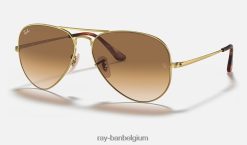 pilotenmetaal ii gepolijst goud/lichtbruin XX46DZ705 Heren Ray-Ban zonnebril