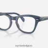 rb0707 optiek gepolijst transparant donkerblauw XX46DZ1785 Heren Ray-Ban bril