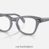 rb0707 optiek gepolijst transparant grijs XX46DZ1784 Heren Ray-Ban bril
