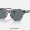 rb0707s gepolijst transparant grijs/donkerblauw XX46DZ403 Heren Ray-Ban zonnebril