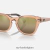 rb0707sm gepolijst transparant bruin/goud XX46DZ1498 Heren Ray-Ban zonnebril