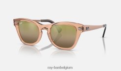 rb0707sm gepolijst transparant bruin/goud XX46DZ1498 Heren Ray-Ban zonnebril