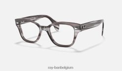 rb0880 optiek gepolijst gestreept grijs XX46DZ2134 Heren Ray-Ban bril