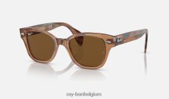rb0880s gepolijst transparant bruin/bruin XX46DZ455 Heren Ray-Ban zonnebril