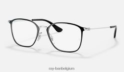 rb1056 optiek gepolijst zilver op zwart XX46DZ2833 kinderen Ray-Ban bril