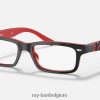 rb1535 optiek gepolijst zwart op rood XX46DZ2648 kinderen Ray-Ban bril