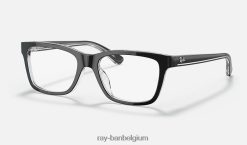 rb1536 optiek gepolijst zwart op transparant XX46DZ2710 kinderen Ray-Ban bril
