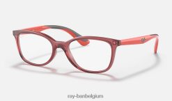 rb1586 optiek gepolijst transparant rood XX46DZ2817 kinderen Ray-Ban bril
