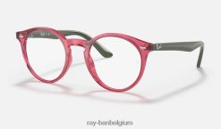 rb1594 optiek gepolijst transparant rood XX46DZ2657 kinderen Ray-Ban bril
