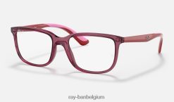 rb1605 optiek gepolijst transparant roze XX46DZ2836 kinderen Ray-Ban bril