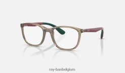 rb1620 optiek gepolijst transparant bruin op groen XX46DZ2822 kinderen Ray-Ban bril