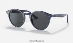 rb2180 gepolijst blauw/lichtbruin XX46DZ82 Heren Ray-Ban zonnebril