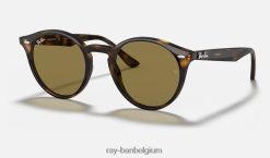 rb2180 gepolijst licht havana/donkerbruin XX46DZ80 Heren Ray-Ban zonnebril