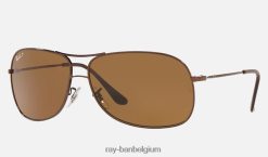 rb3267 gepolijst bruin/bruin XX46DZ1264 Heren Ray-Ban zonnebril