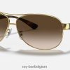 rb3386 gepolijst goud/bruin XX46DZ807 Heren Ray-Ban zonnebril