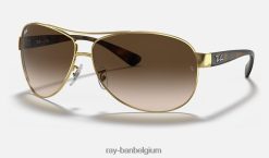 rb3386 gepolijst goud/bruin XX46DZ807 Heren Ray-Ban zonnebril