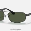 rb3445 gepolijst zwart/groen XX46DZ804 Heren Ray-Ban zonnebril