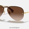 rb3449 gepolijst goud/bruin XX46DZ681 Heren Ray-Ban zonnebril