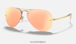 rb3449 gepolijst goud/koper XX46DZ680 Heren Ray-Ban zonnebril
