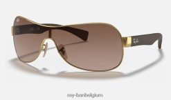 rb3471 gepolijst goud/bruin XX46DZ802 Heren Ray-Ban zonnebril