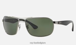 rb3492 gepolijst brons/kristalgroen XX46DZ1380 Heren Ray-Ban zonnebril