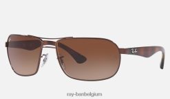 rb3492 gepolijst bruin/bruin XX46DZ1381 Heren Ray-Ban zonnebril