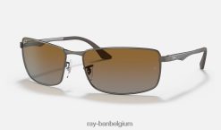 rb3498 mat gunmetal/bruin XX46DZ713 Heren Ray-Ban zonnebril