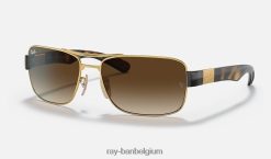 rb3522 gepolijst goud/bruin XX46DZ1053 Heren Ray-Ban zonnebril