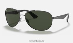 rb3526 mat zwart/groen XX46DZ1110 Heren Ray-Ban zonnebril