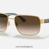 rb3530 gepolijst goud/bruin XX46DZ763 Heren Ray-Ban zonnebril