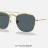 rb3557 gepolijst goud/donkerblauw XX46DZ1146 Heren Ray-Ban zonnebril