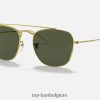 rb3557 gepolijst goud/groen XX46DZ1145 Heren Ray-Ban zonnebril