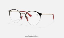 rb3578vm scuderia ferrari-collectie gepolijst zwart op goud XX46DZ2421 Heren Ray-Ban zonnebril