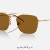 rb3588 gepolijst goud/bruin XX46DZ422 Heren Ray-Ban zonnebril