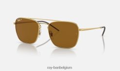 rb3588 gepolijst goud/bruin XX46DZ422 Heren Ray-Ban zonnebril