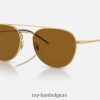 rb3589 gepolijst goud/bruin XX46DZ798 Heren Ray-Ban zonnebril