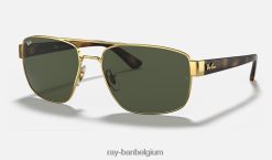 rb3663 gepolijst goud/groen XX46DZ670 Heren Ray-Ban zonnebril