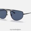 rb3668 mat zwart/donkerblauw XX46DZ365 Heren Ray-Ban zonnebril